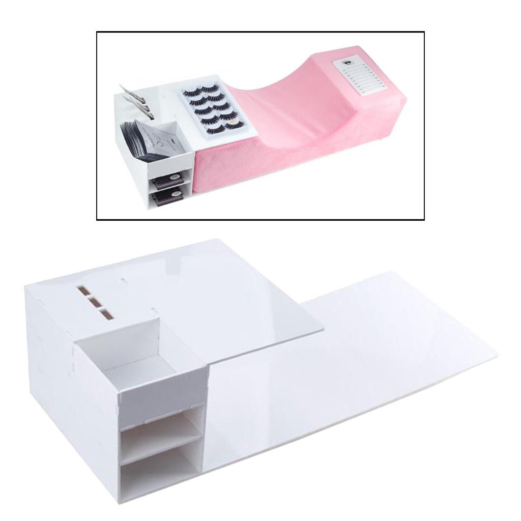 White Acrylic Eyelash Extension Organizer Storage Pillow Shelf for Salon Makeup