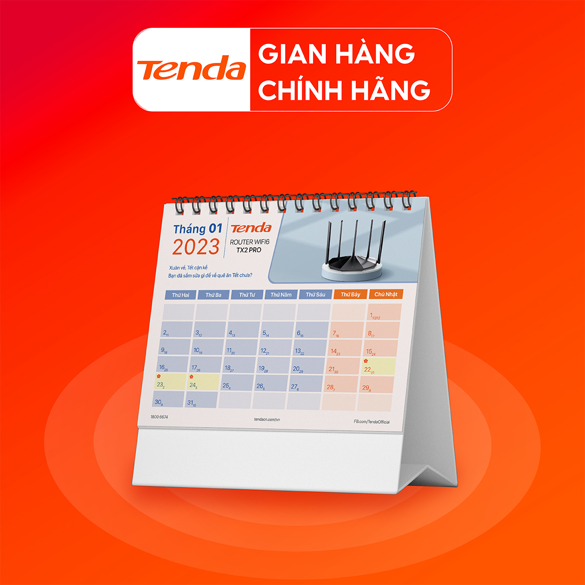 [Gift] Lịch để bàn Tenda 2023