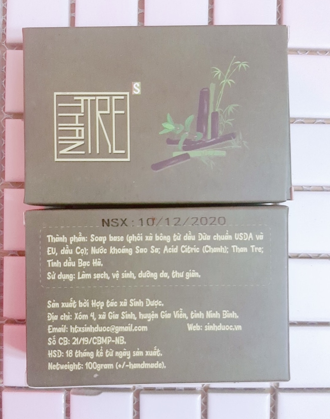 {Tặng túi lưới tạo bọt} Combo 3 xà bông thanh trị mụn lưng, giảm thâm nám của Sinh Dược, Xà bông thảo mộc, 100% xà phòng thiên nhiên làm sạch sâu giảm viêm, mụn ửng đỏ, kết hợp tinh dầu tràm sát khuẩn và sạch da tối ưu, hạn chế nhờn gây mụn cơ thể