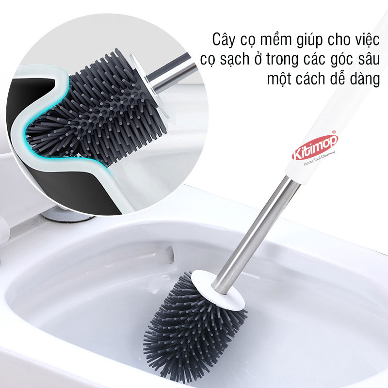 Cọ bồn cầu silicon, chà toilet nhà vệ sinh Kitimop-TB2