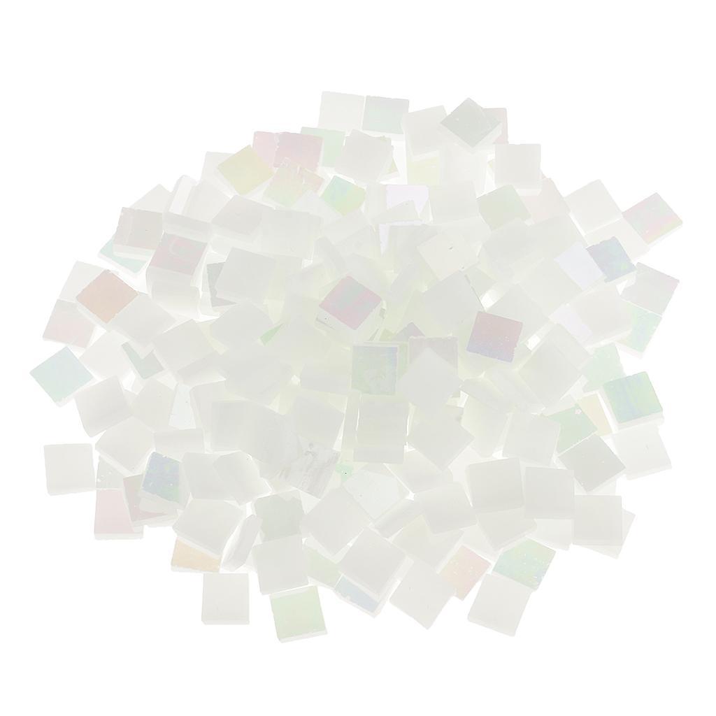 500 Pieces Mosaic Tiles, Glass,1x1cm Square Shapes DIY Crafts Supplies for Plates Picture Frames Flower Pot Handmade Jewelry Home Decor