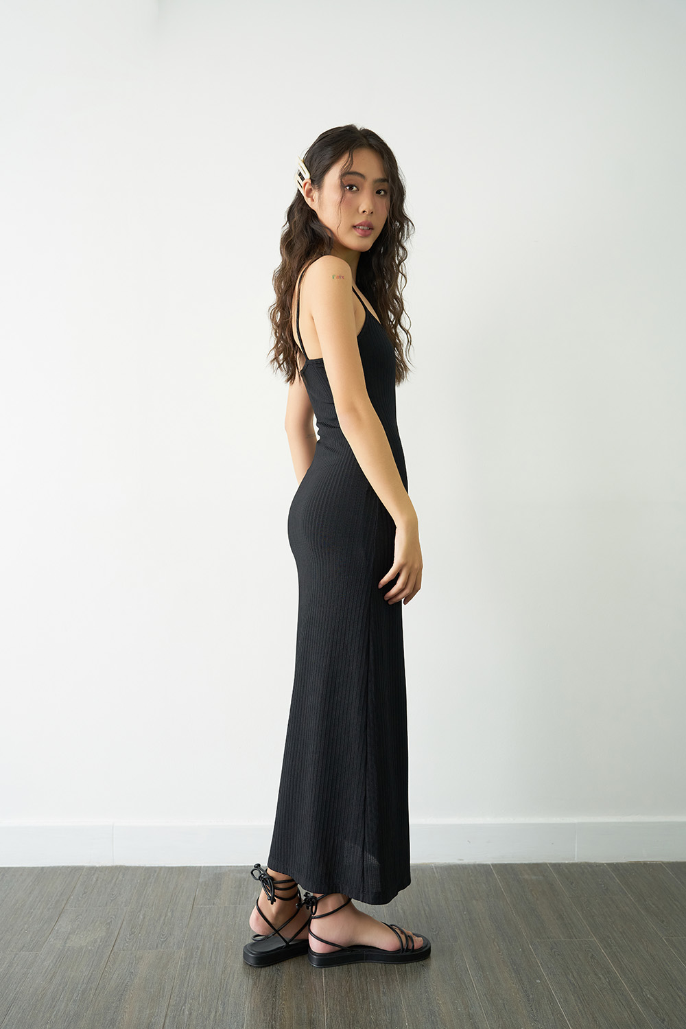 DOTTIE - Đầm hai dây dáng dài - Đen - D0492