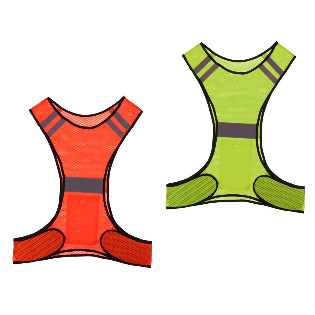 Reflective Running Vest High Visibility Sports Vest for Cycling  Yellow