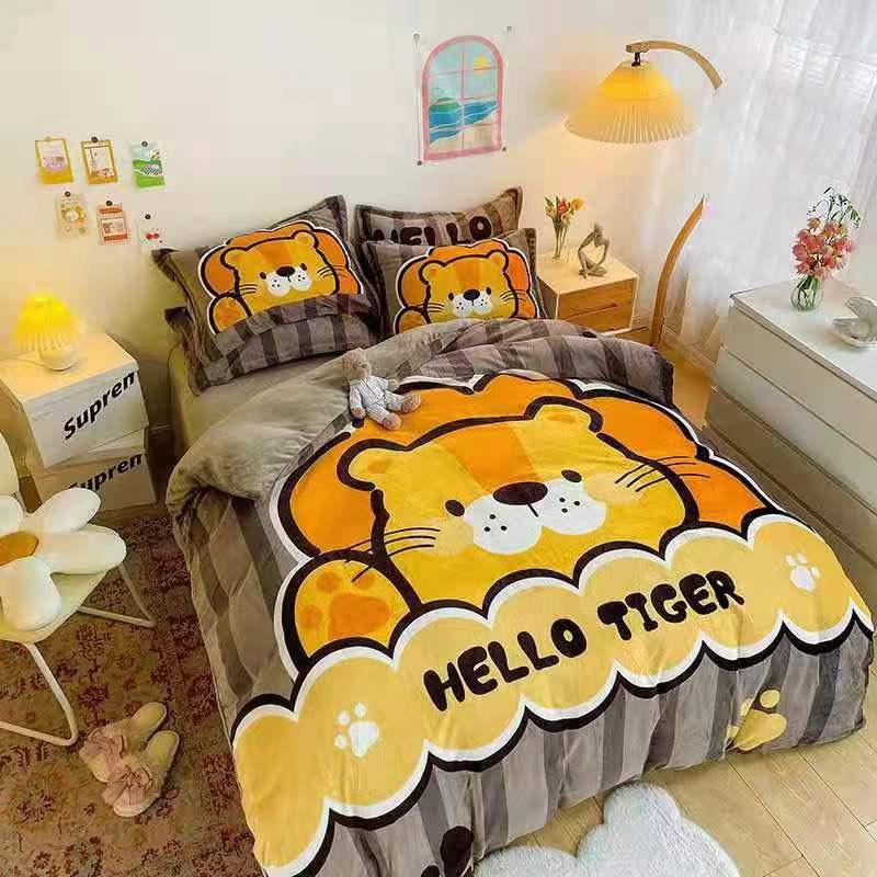 Bộ Chăn Ga Gối Nỉ Nhung Hình 3D Mẫu Mới 2021