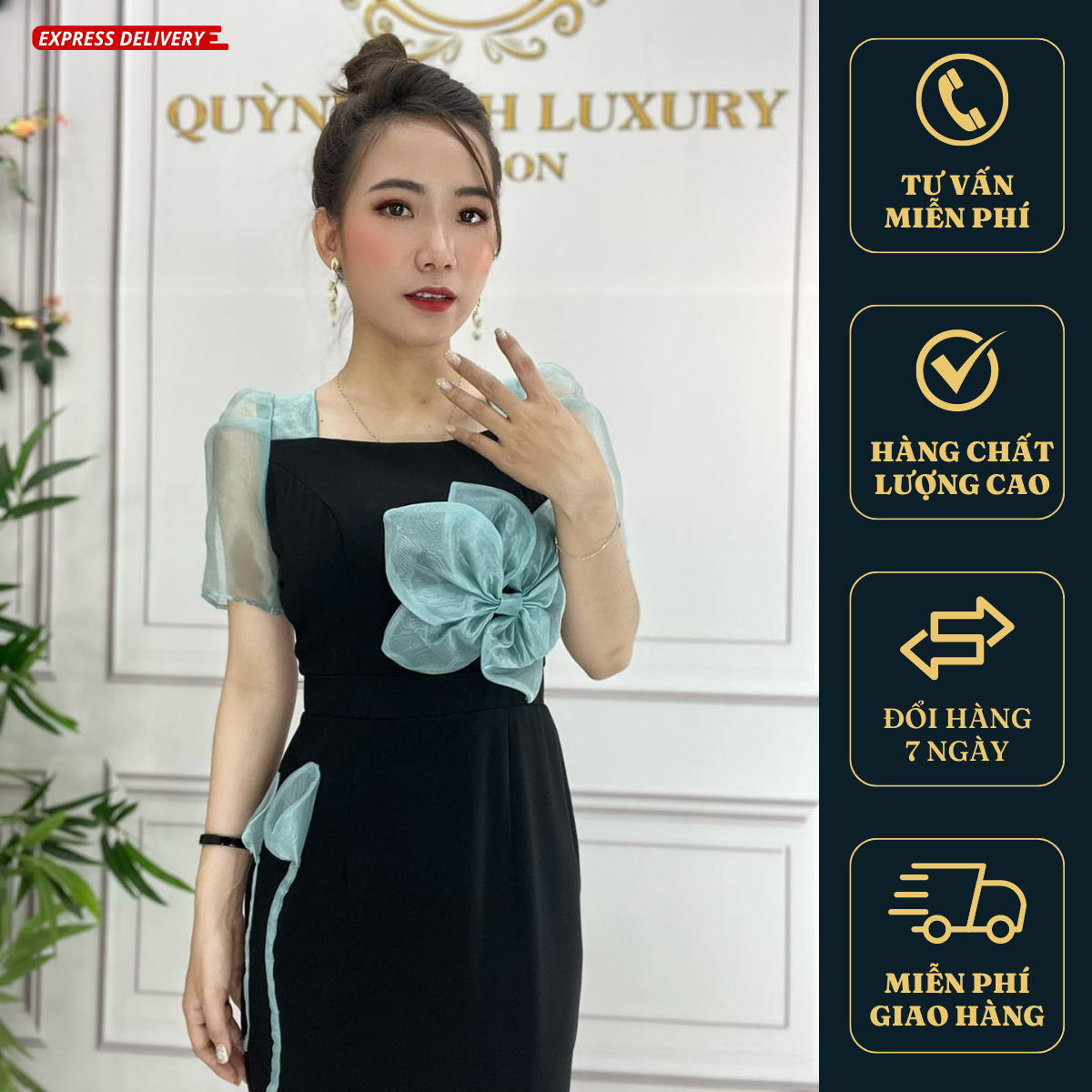 Váy đầm suông nữ bút chì dự tiệc