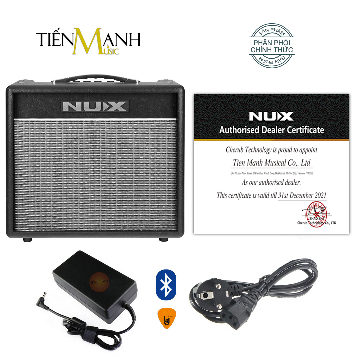 Amply Guitar Điện Nux Mighty 20BT - Loa Ampli Di động Amplifier 20 BT Hàng Chính Hãng - Kèm Móng Gẩy DreamMaker