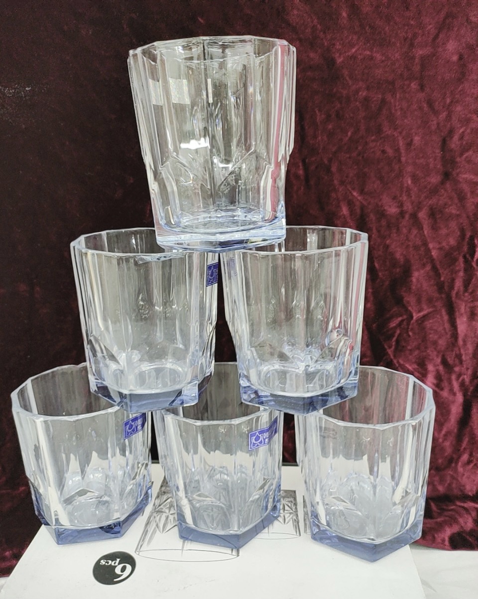 Bộ 6 ly thủy tinh  uống nước cao cấp vân sao - VD56