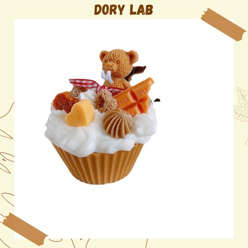 Nến Thơm Handmade Bánh Cupcake Gấu Con Không Khói- Dory Lab