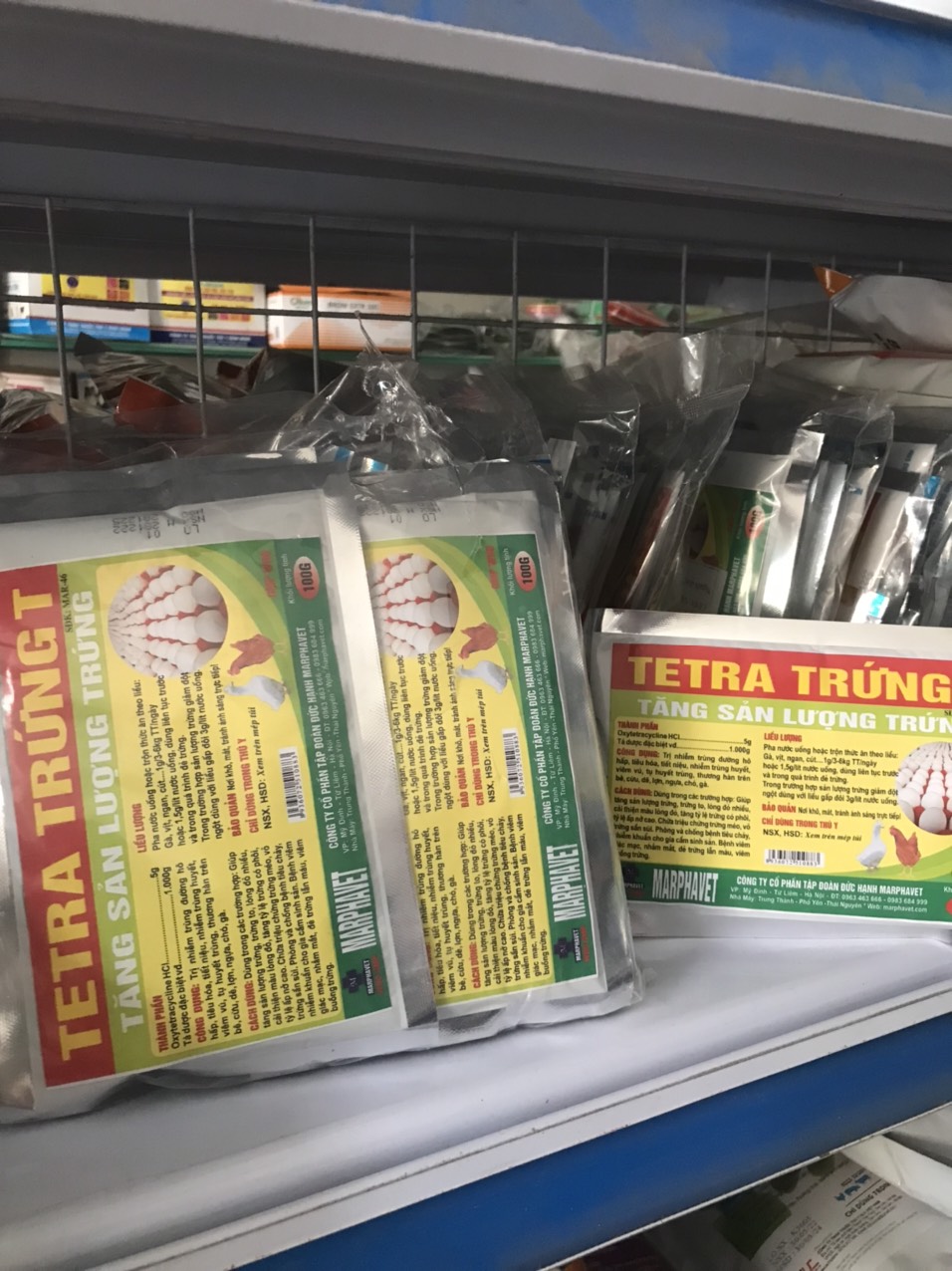 Thú y, tetra trứng dùng cho gà, vịt, chim