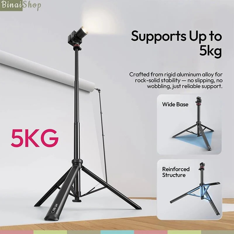 Ulanzi MT-80 - Tripod Đa Năng Auto Open Hợp Kim Nhôm Cao 2.13m, Ball Head 360° Cho Máy Ảnh, Máy Quay, Đèn Studio- Hàng chính hãng