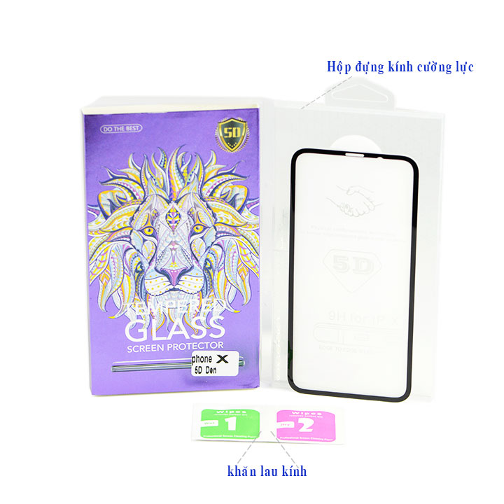 Kính Cường Lực Cho Iphone X / XS - Màu Đen - Full Màn Hình - Hàng Chính Hãng