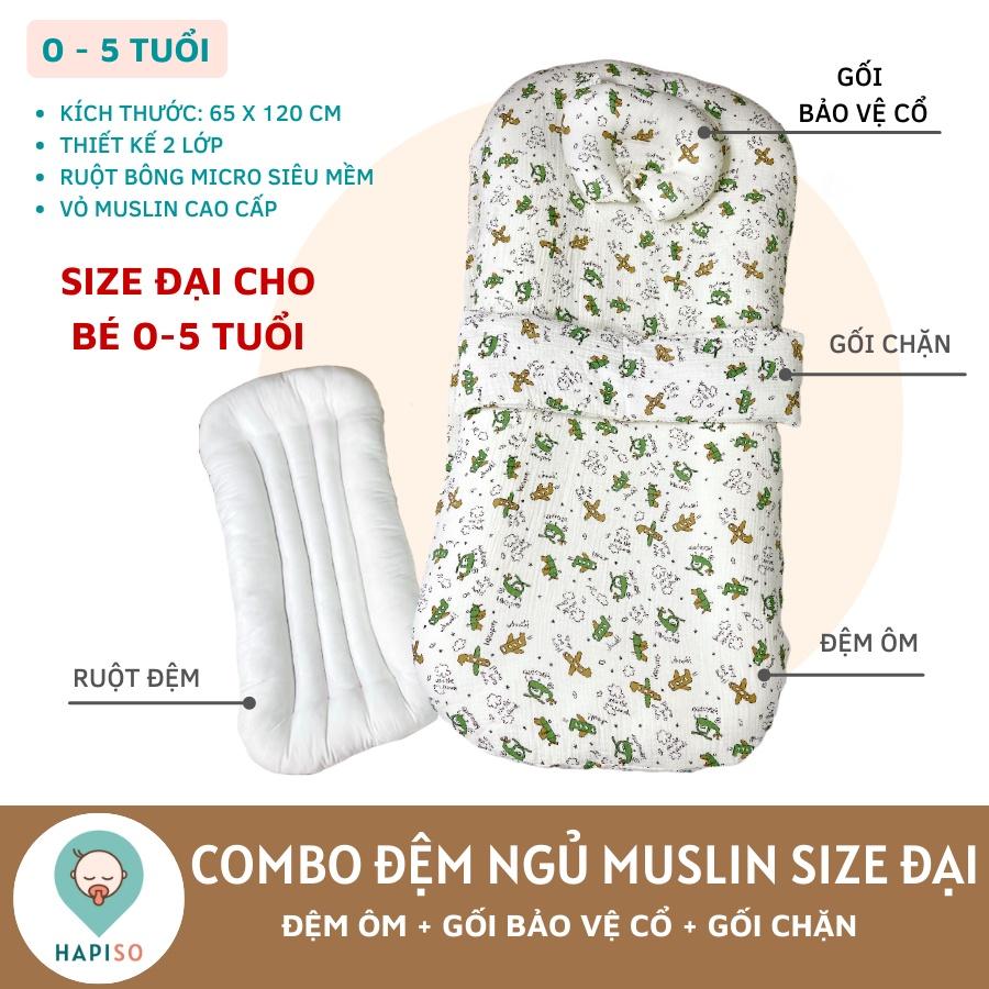 Combo Đệm Ôm Muslin Size Đại Hapiso