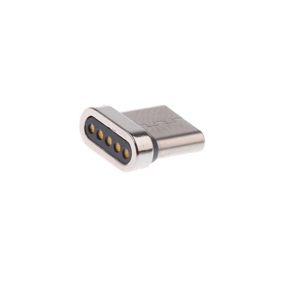 Aluminum USB Type C Magnetic Tip Convert Connector for Samsung Galaxy S8 NEW MacBook Laptop Silver