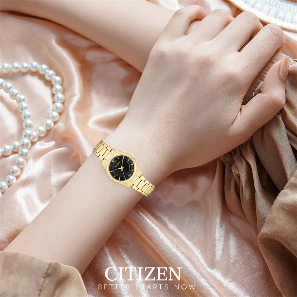 Đồng Hồ Nữ Citizen Dây Thép Không Gỉ ER0182-59E - Mặt Đen