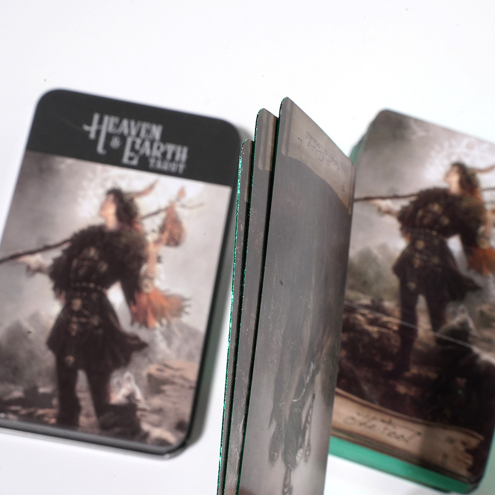 [Mạ Cạnh] Bộ Bài Tarot Heaven &amp; Earth Hộp Thiếc Mạ Cạnh 78 Lá Đá Thanh Tẩy