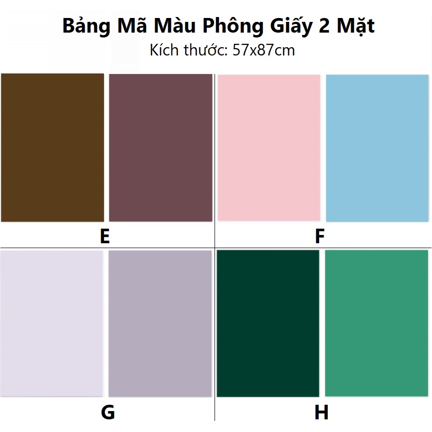 Phông Giấy Chụp Ảnh 2 Mặt Kích Thước 57x87cm Dày Dặn Không Thấm Nước, Phông Nền Chụp Ảnh Siêu Đẹp