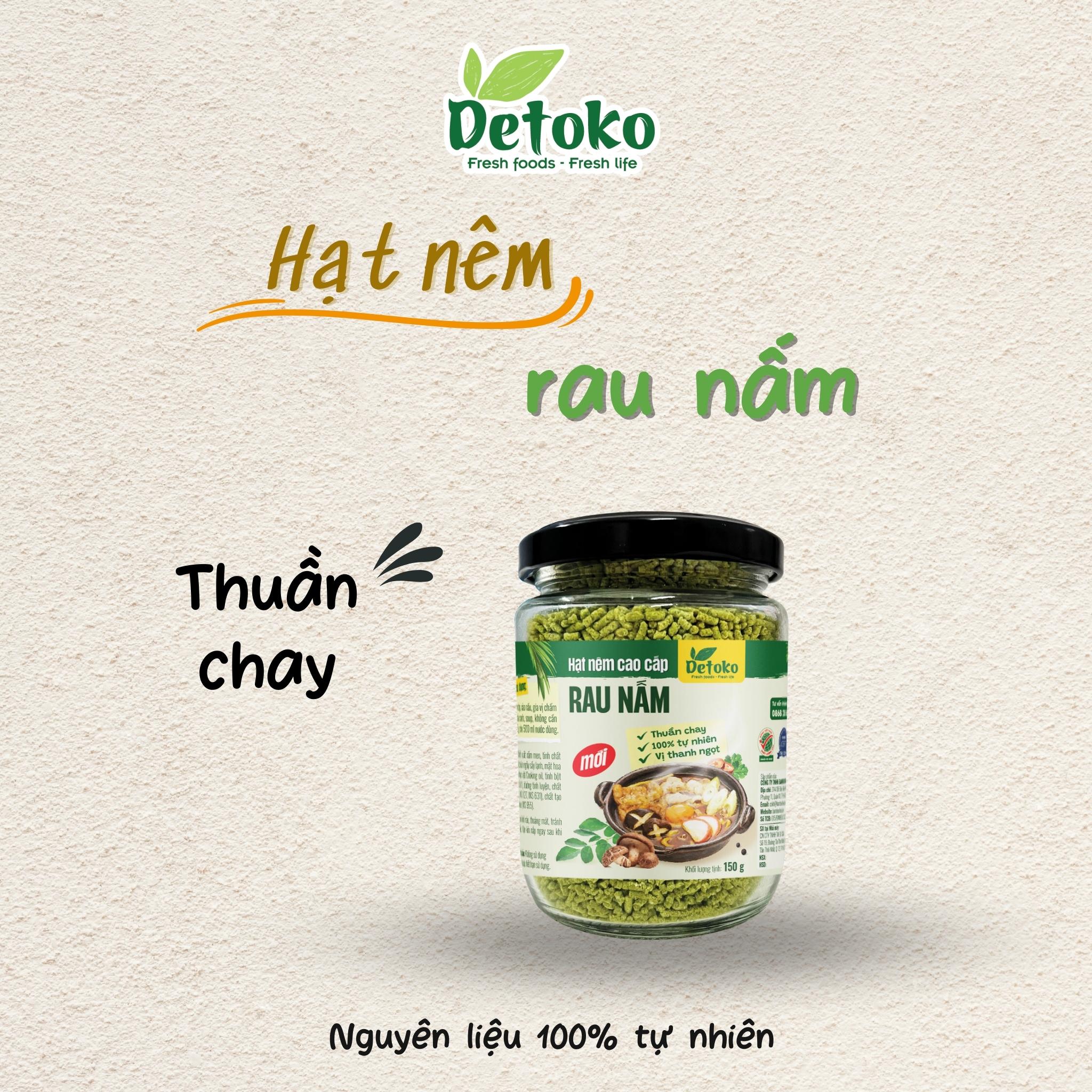 Hạt nêm rau nấm thuần chay 150g - Detoko