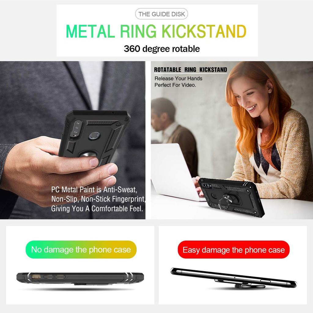 Ốp lưng cho Samsung A20S chống sốc 2 lớp kèm nhẫn iring làm giá đỡ