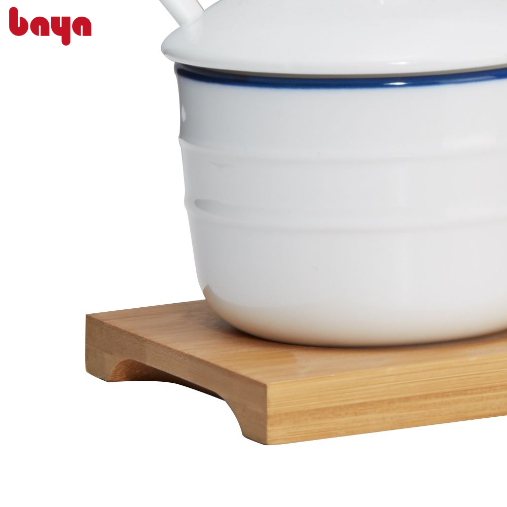 Bộ Hũ Sứ Đựng Gia Vị BAYA REGATTA Màu Trắng Tráng Men Xanh Cao Cấp Kèm Khay Đựng Phong Cách Hiện Đại 1075472