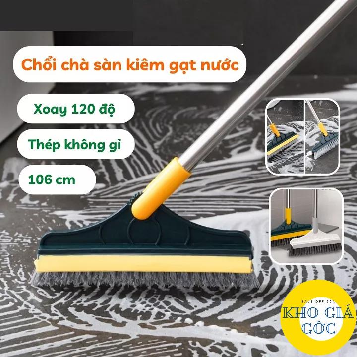 Chổi cọ nhà vệ sinh, cọ sàn, cán dài 2 trong 1 siêu đa năng - cây cọ sàn nhà tắm xoay 120 độ Kho Giá Gốc