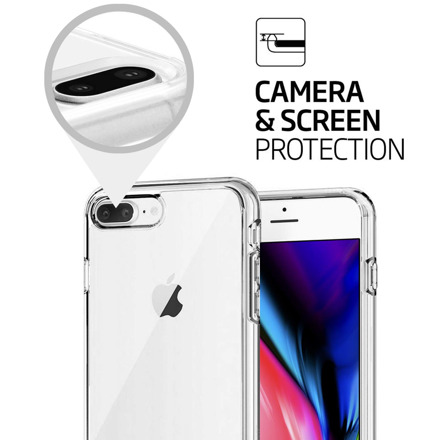 Ốp lưng silicon chống sốc cho iPhone 7 Plus / iPhone 8 Plus hiệu Likgus Crashproof (siêu mỏng, chống chịu mọi va đập, chống ố vàng) - Hàng nhập khẩu