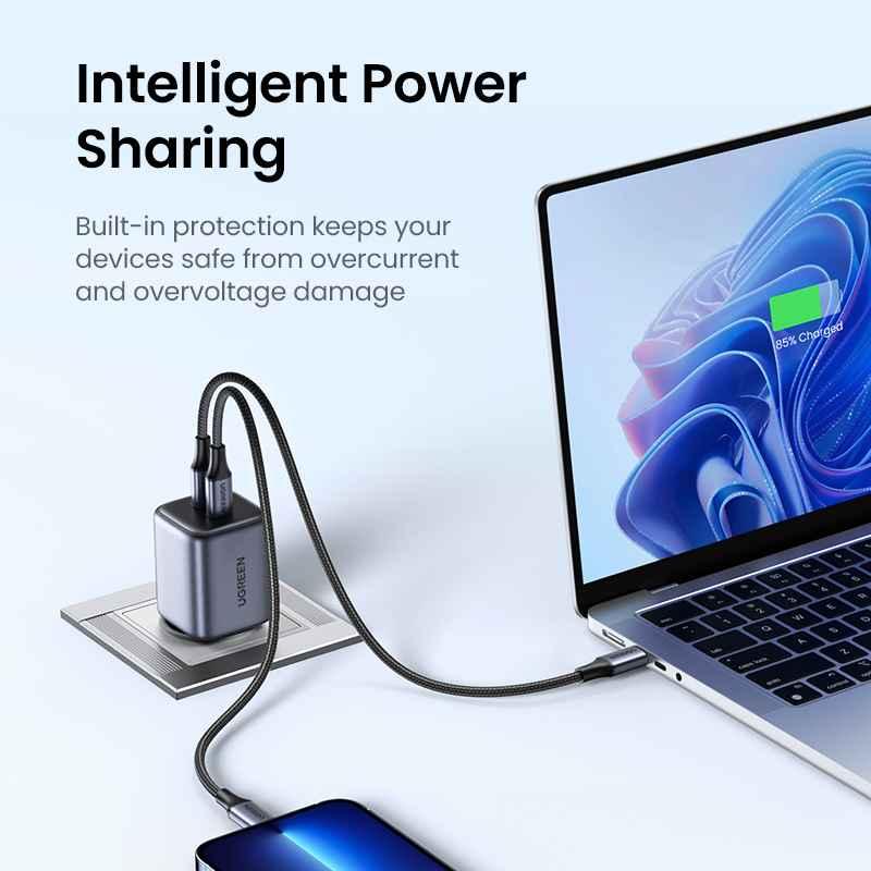 Ugreen UG90573CD294TK 45W 2c Nexode Củ sạc nhanh 2 cổng USB-C kiểu mini Màu Xám - HÀNG CHÍNH HÃNG