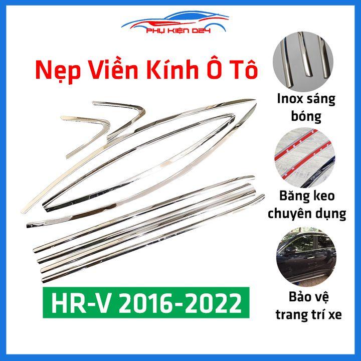 Bộ nẹp viền chân kính cong kính Honda HRV, HR-V 2016-2019 Inox sáng bóng chuẩn form xe