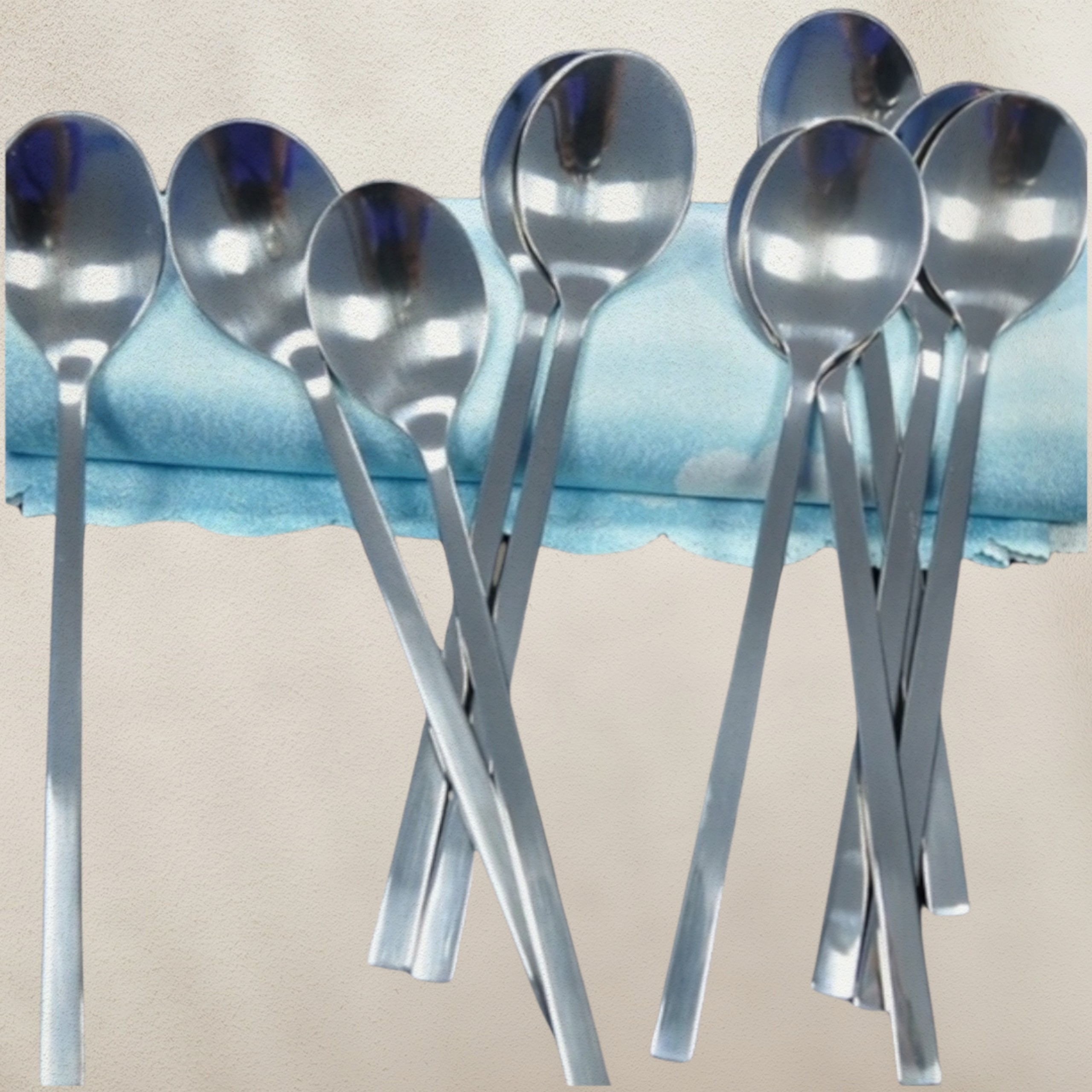 Combo10 muỗng/thìa ăn style Hàn Quốc, cán dài, inox