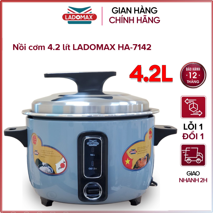 Nồi cơm điện công nghiệp nắp rời 4.2 lít Ladomax HA-7142 - Hàng chính hãng