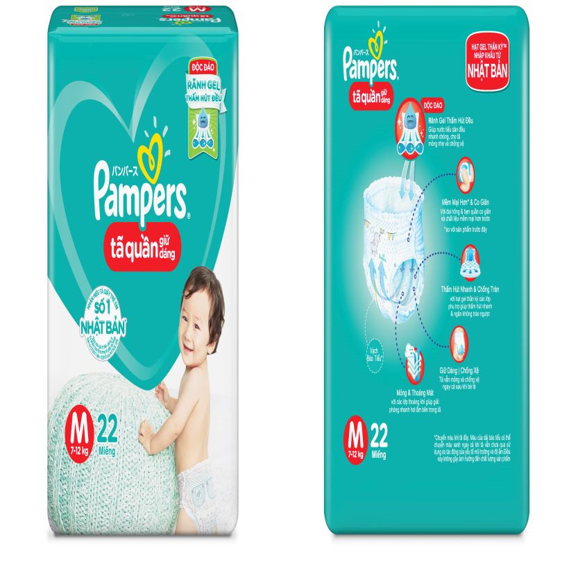 Tã-bỉm quần Pampers Demin 8 M22