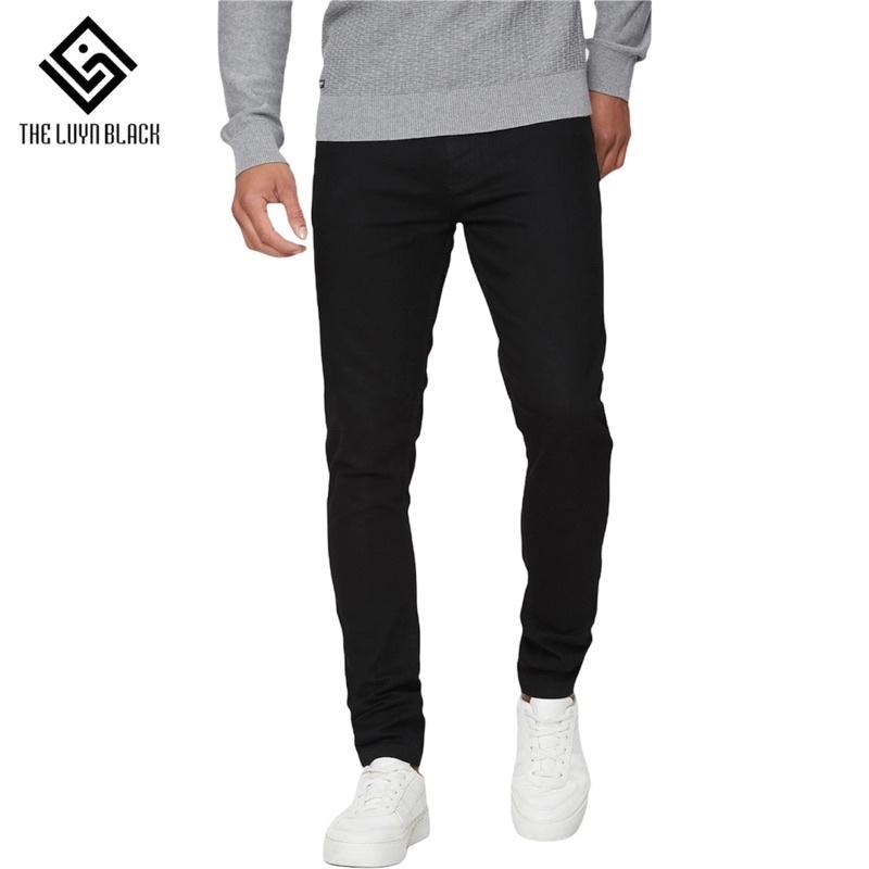 Quần Jean Nam The Luyn Black Trơn Không Họa Tiết Màu Đen Không Phai Màu Mix-Match Năng Động