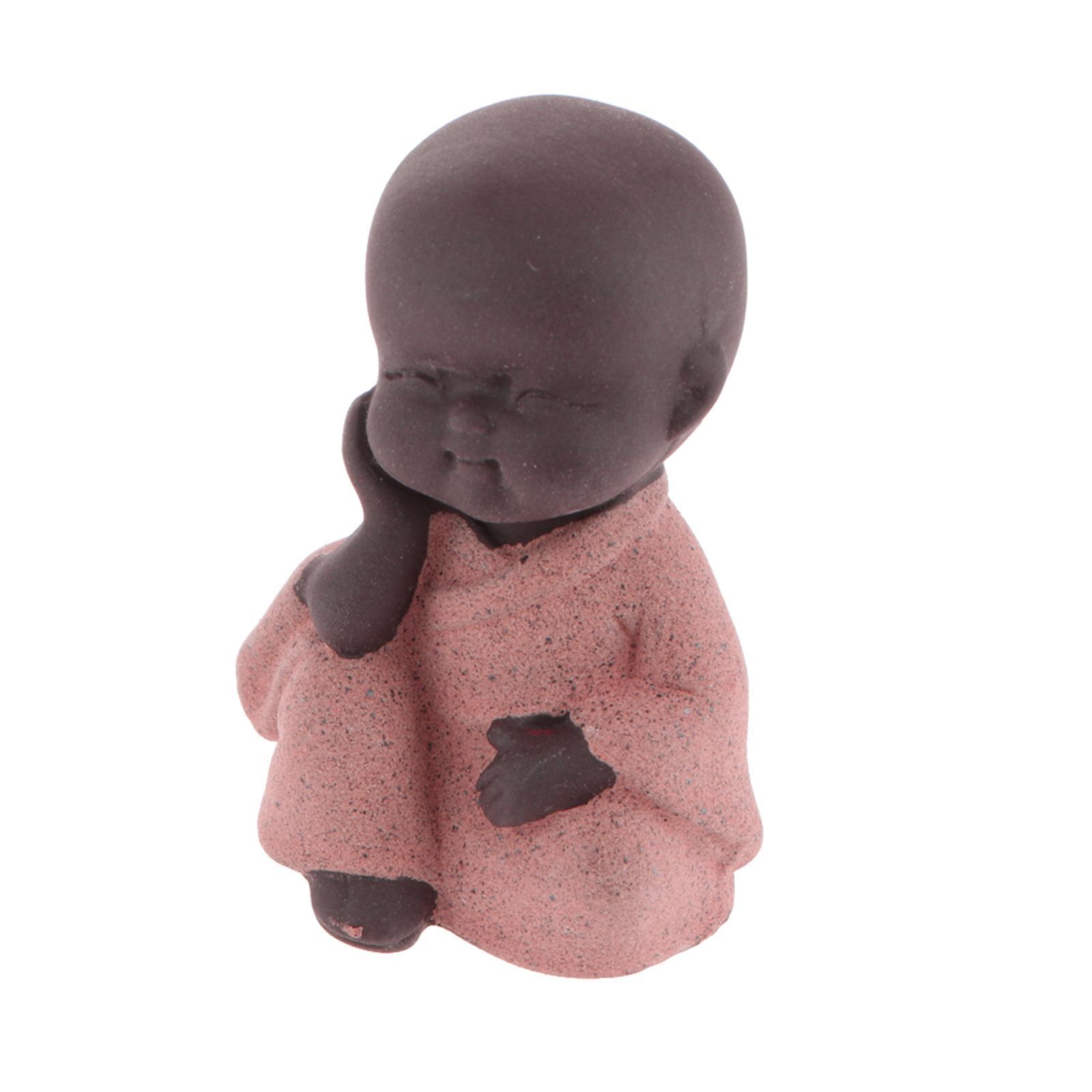 Ceramic Small Buddha Statue Monk Figurine Decorative Ornaments