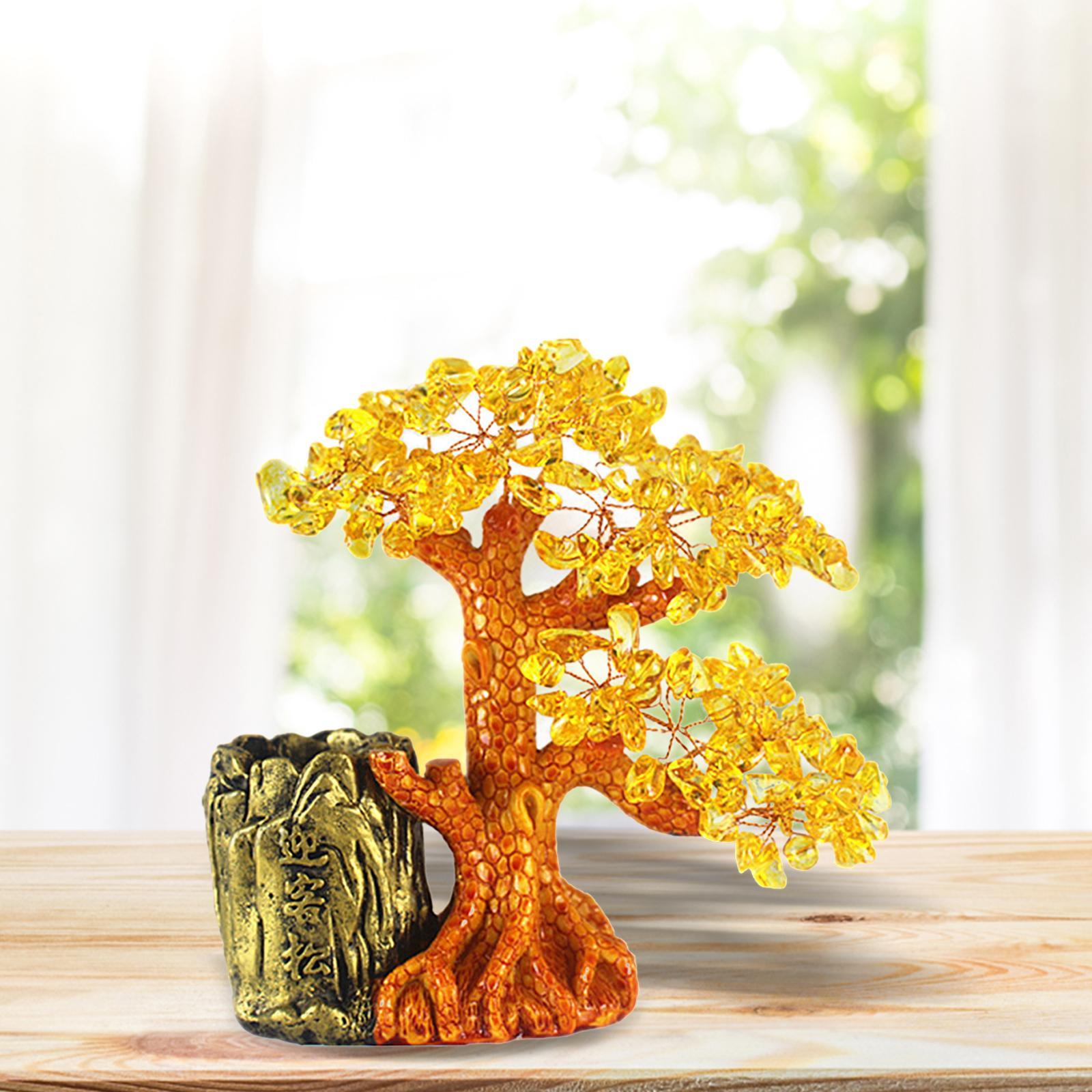 Lucky Money Tree Pen Holder Ornament Statue Crafts for Table Decor