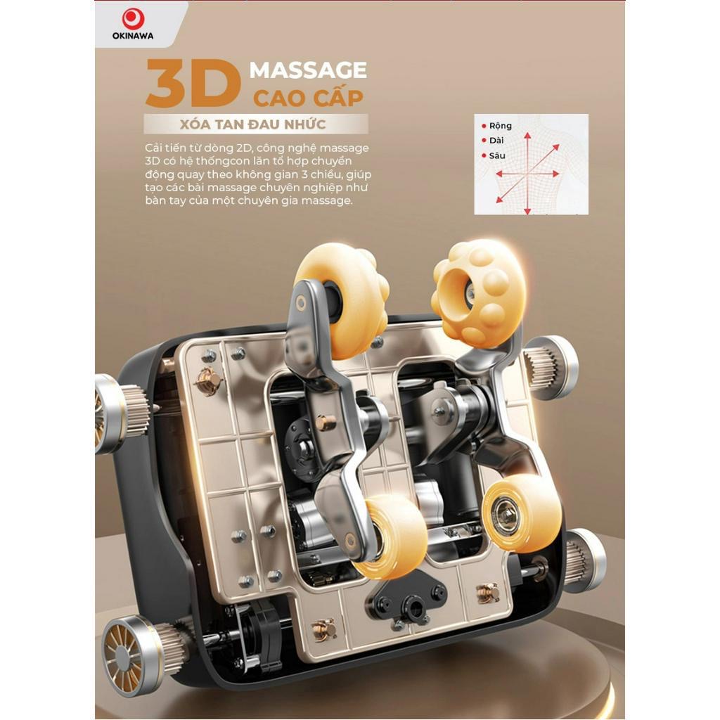 GHẾ MASSAGE OKINAWA OS 202 - CON LĂN 3D