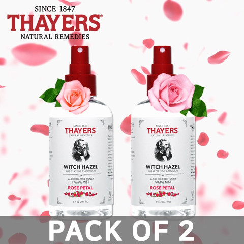 Nước Hoa Hồng Dạng Xịt Thayers Toner Facial Mist Rose 237ml + Tặng 1 bông tẩy trang Ipek