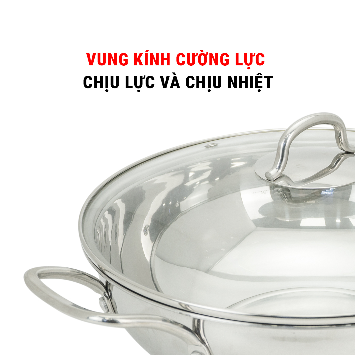Chảo xào Inox 5 lớp đúc liền khối Kalpen Lager LX32 size 32cm, bảo hành 30 năm
