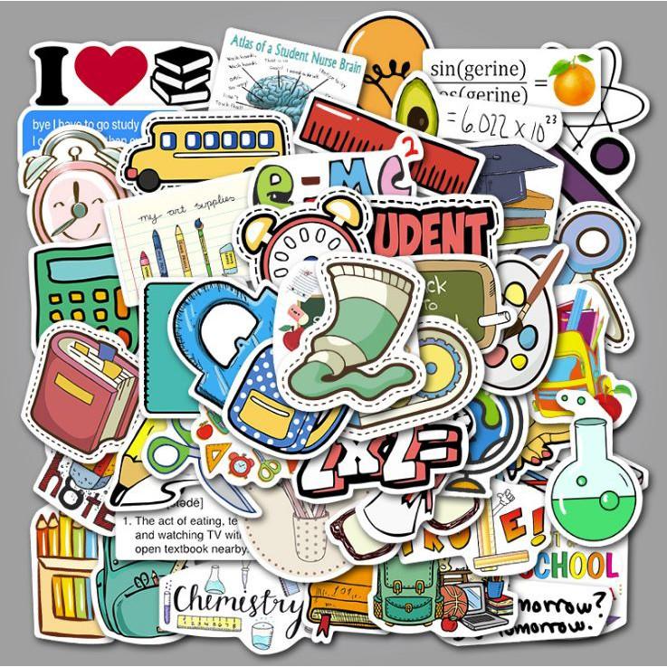 Sticker dán cao cấp DỤNG CỤ HỌC TẬP Cực COOL ms#15