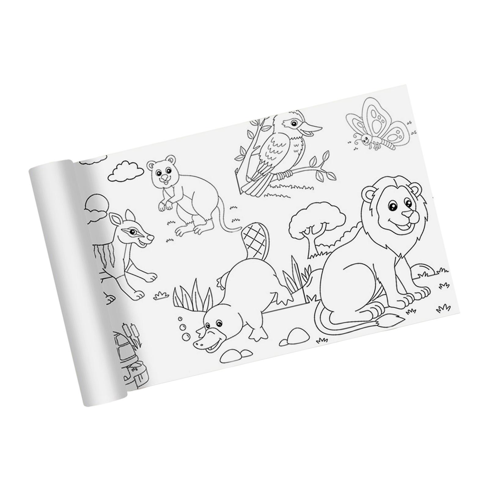 Large Children Colouring Roll Arts Crafts Activity Coloring Book Paper Watercolor Wall Sticker Theme Scene Color Filling Paper for Classroom
