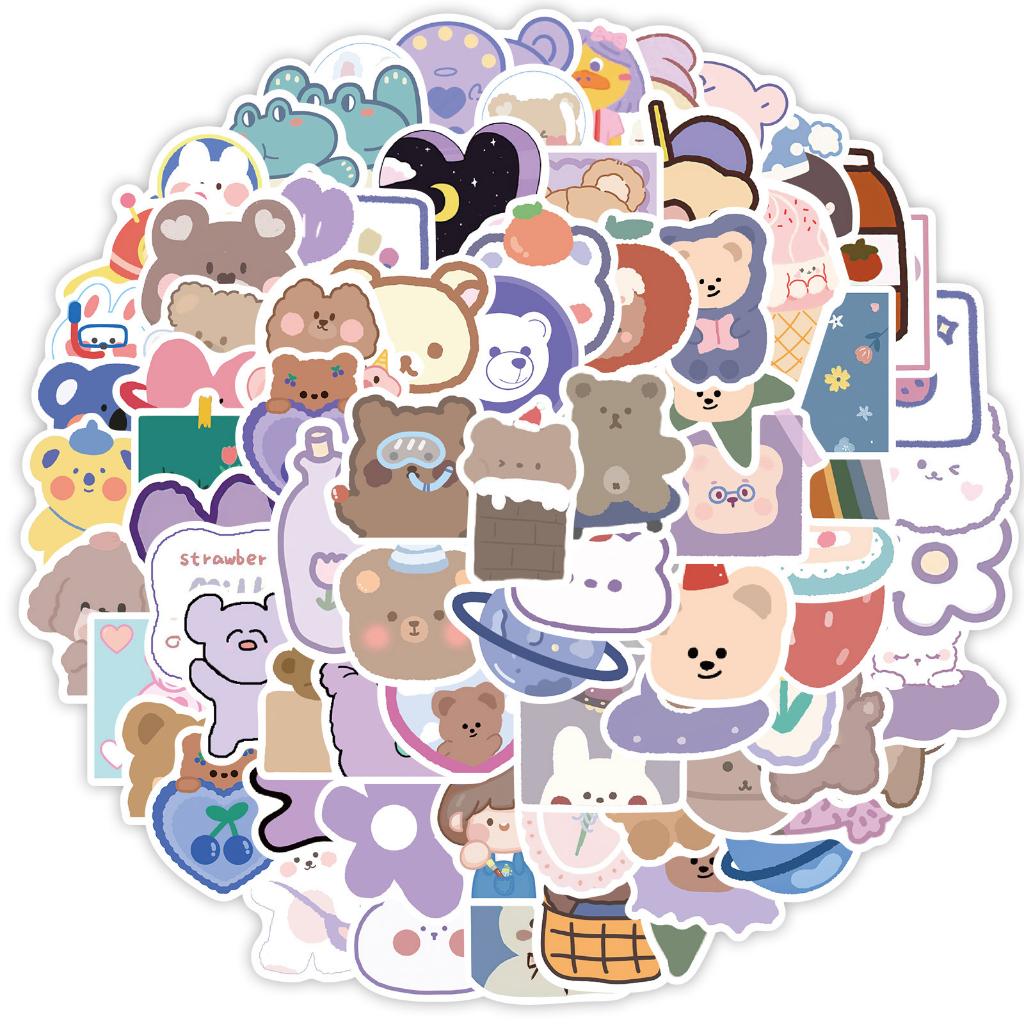 Hình ảnh Sticker GẤU GOO PASTEL hoạt hình trang trí mũ bảo hiểm,guitar,ukulele,điện thoại,sổ tay,laptop-mẫu S159