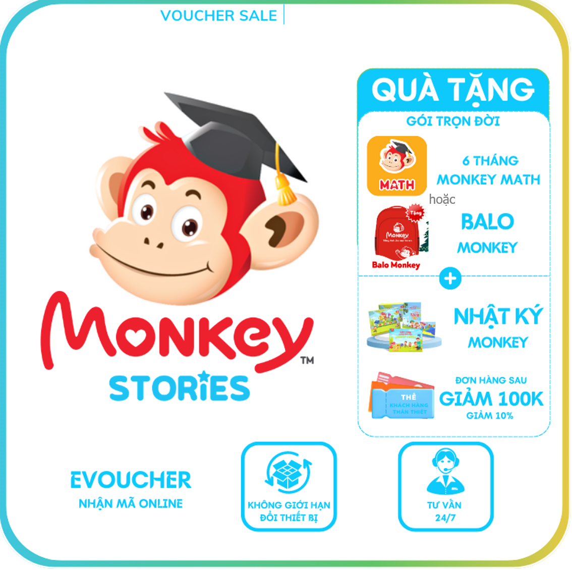 Hình ảnh Evoucher - Monkey Stories (Trọn đời, 1 năm) - Phần mềm 4 kỹ năng tiếng Anh 
