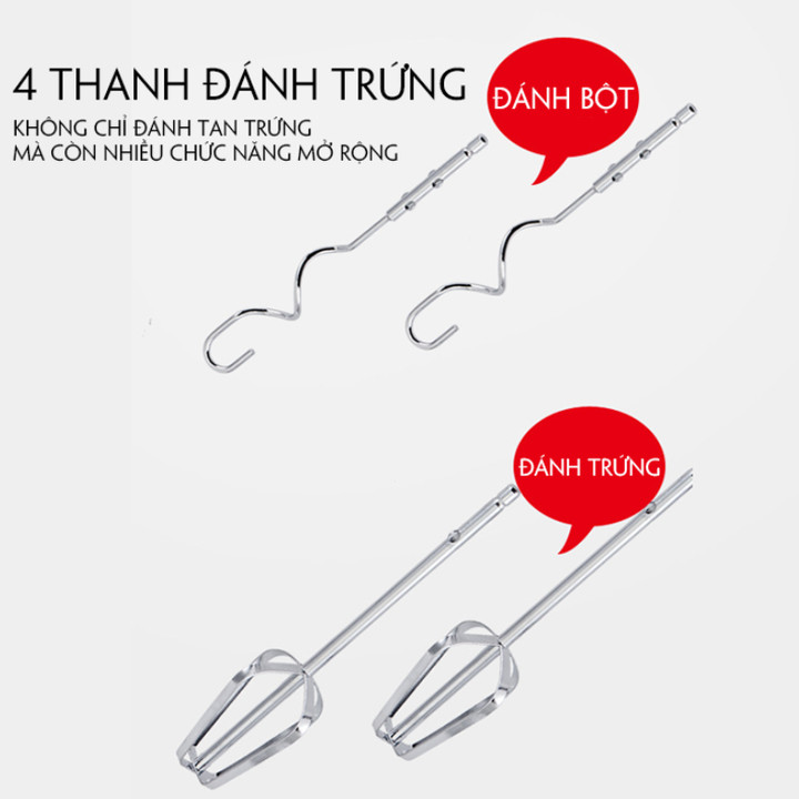 Máy trộn bột, đánh trứng cao cấp nhãn hiệu DSP KM3015 dung tích chứa 4 Lít, công suất 300W - Hàng Nhập Khẩu