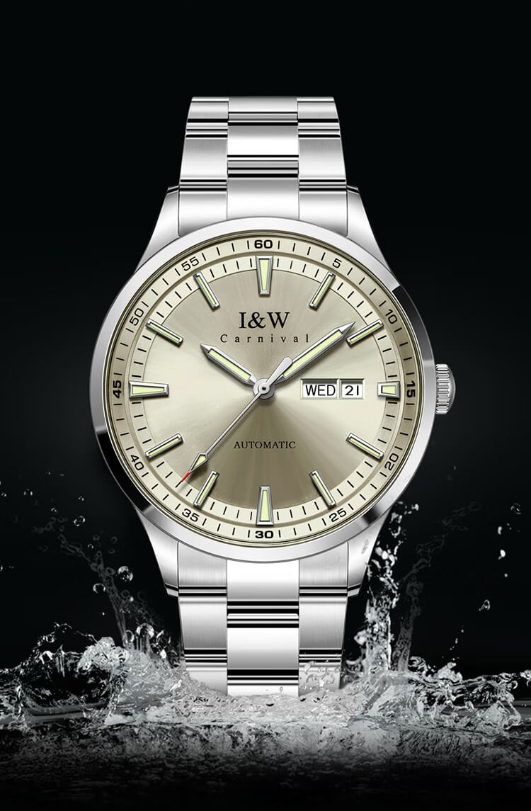 Đồng hồ nam chính hãng IW CARNIVAL IW622G-3 Kính sapphire ,chống xước ,Chống nước 30m ,Bảo hành 24 tháng,Máy cơ (Automatic),dây kim loại thép không gỉ 316L, thiết kế đơn giản dễ đeo