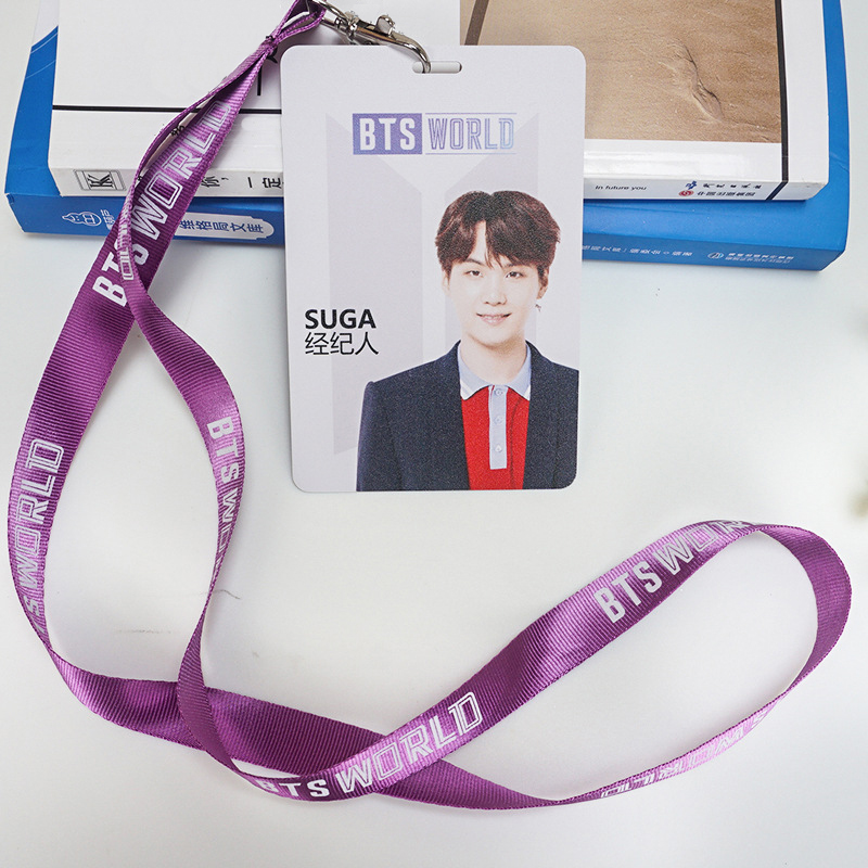 Card đeo thẻ SUGA BTS kèm dây đeo BTS WORLD