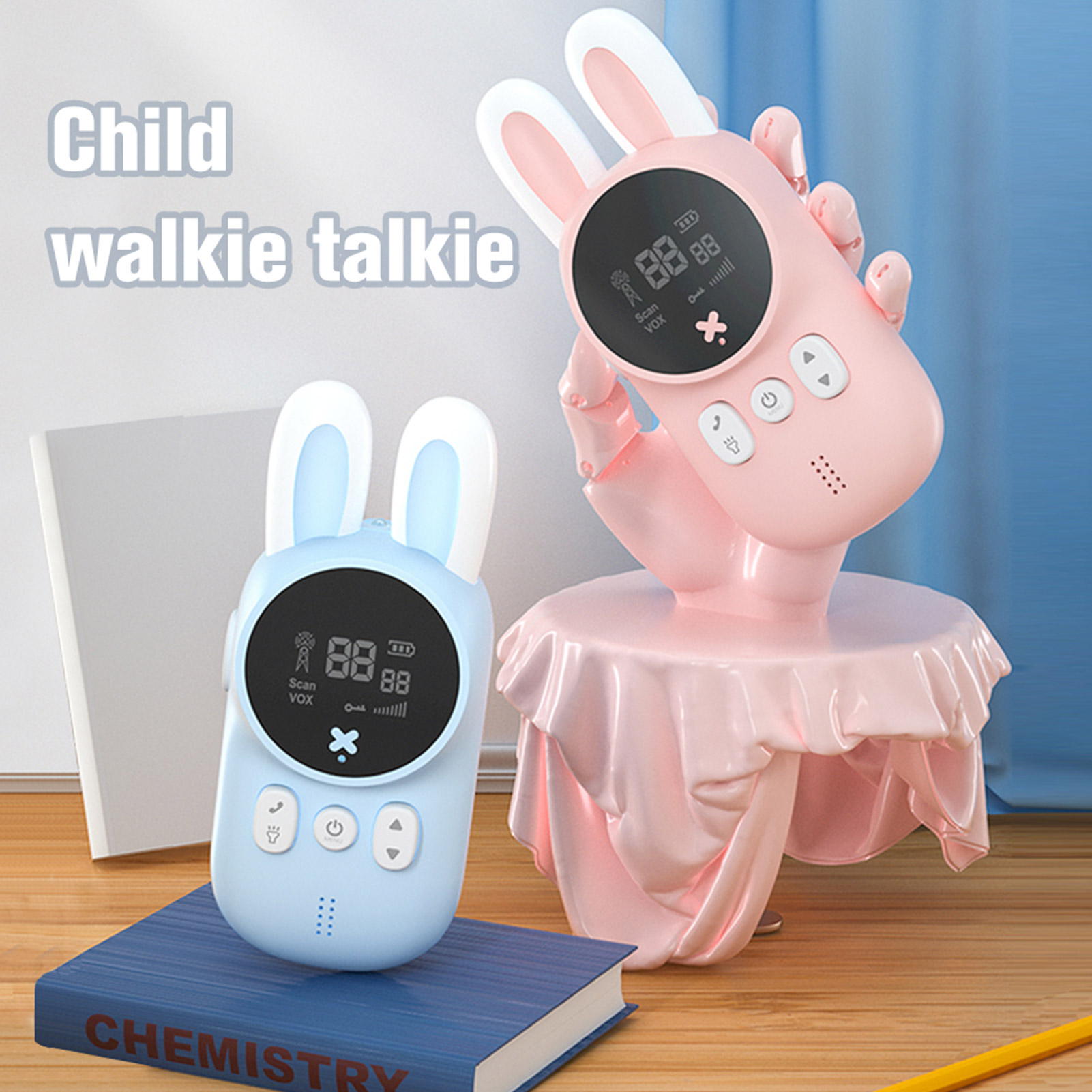 Children's Walkie Talkie for Kids Handheld Child Gift Walky Talky with Flashlight Two-Way Radio Boys & Girls Toys Age