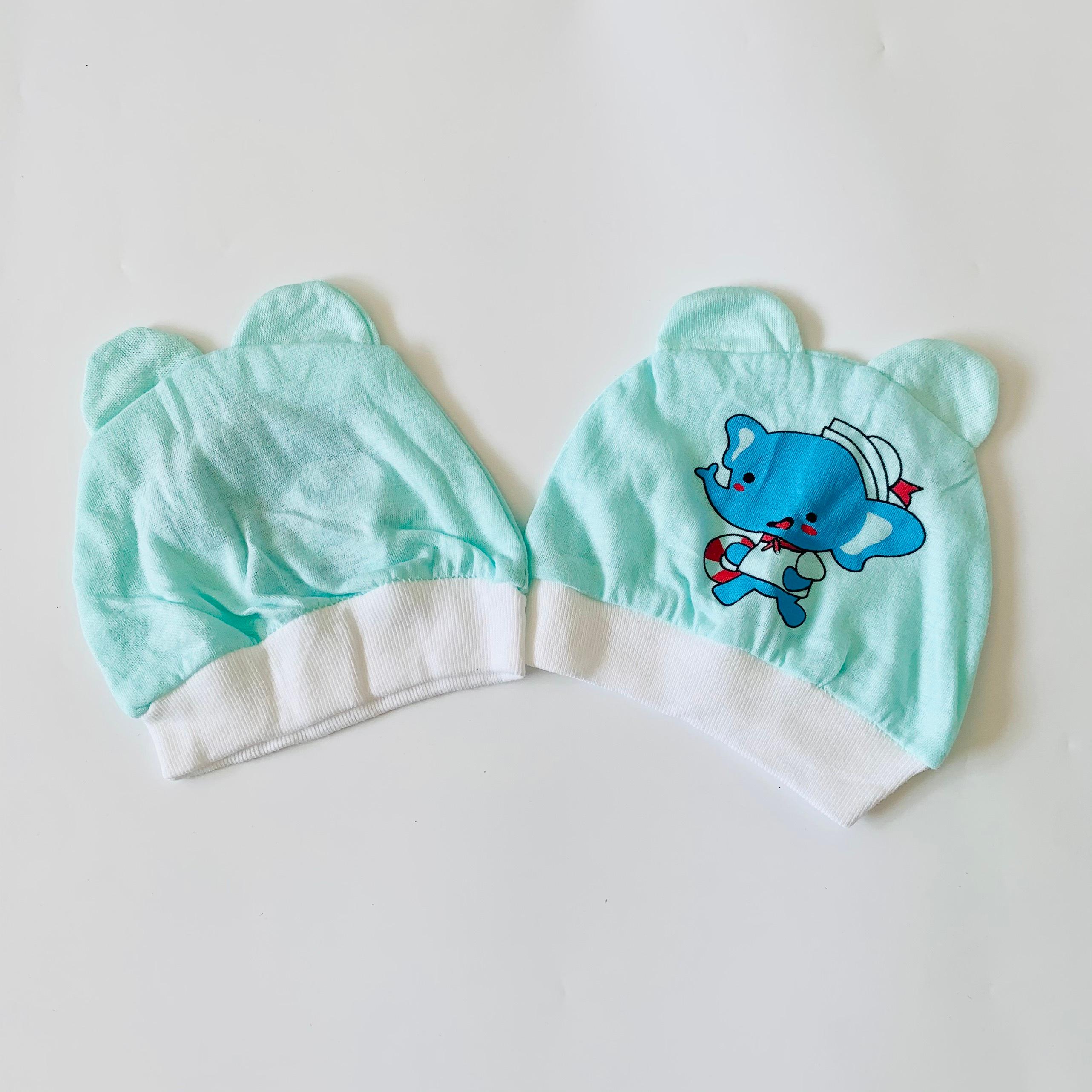 Mũ sơ sinh chất liệu cotton loại mỏng có tai hình thú cho bé từ 0-3 tháng tuổi