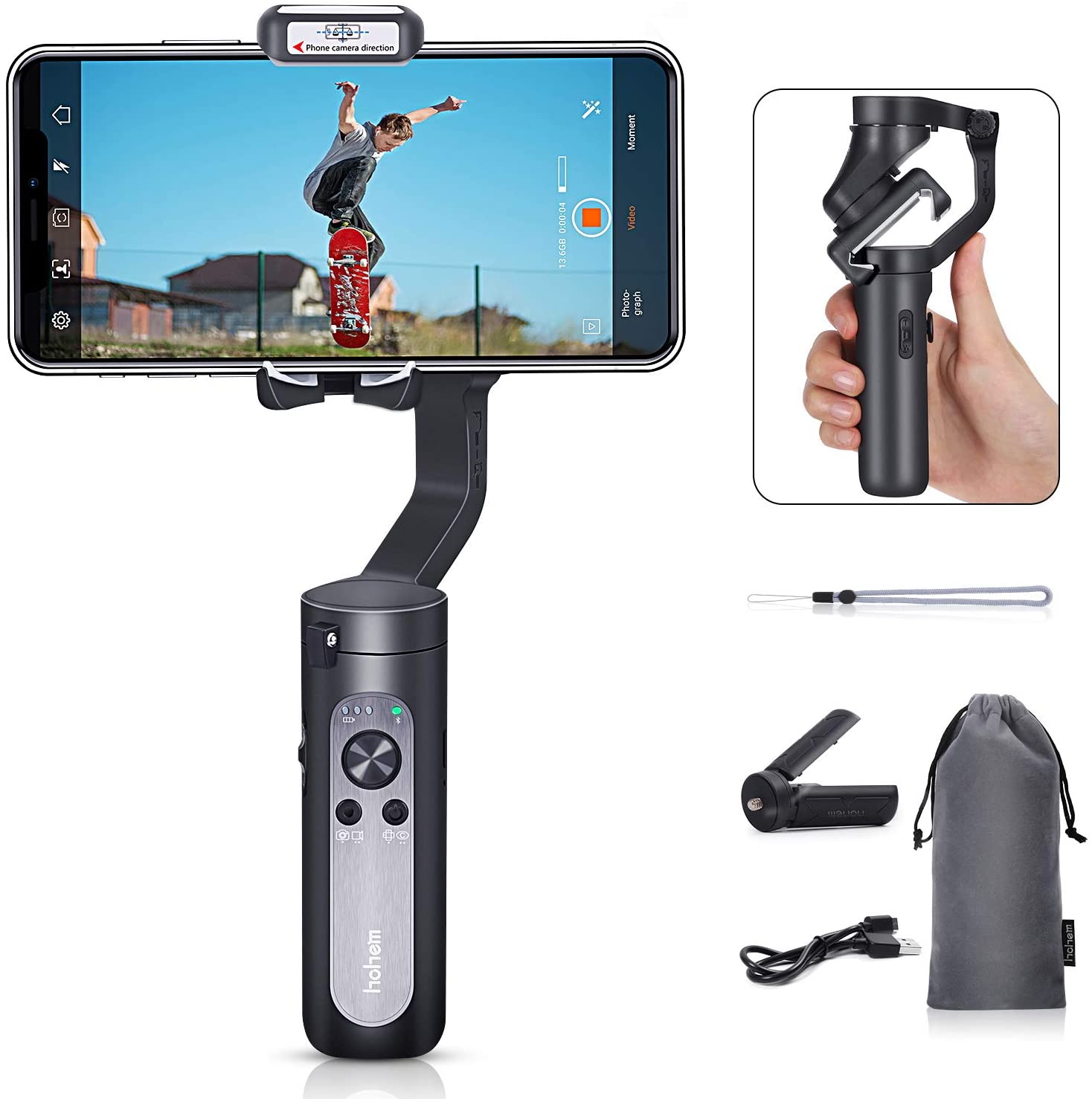 Tay cầm chống rung Gimbal Hohem iSteady X - tay cầm chống rung 3 trục cho điện thoại nhẹ nhất thế giới - Hàng chính hãng