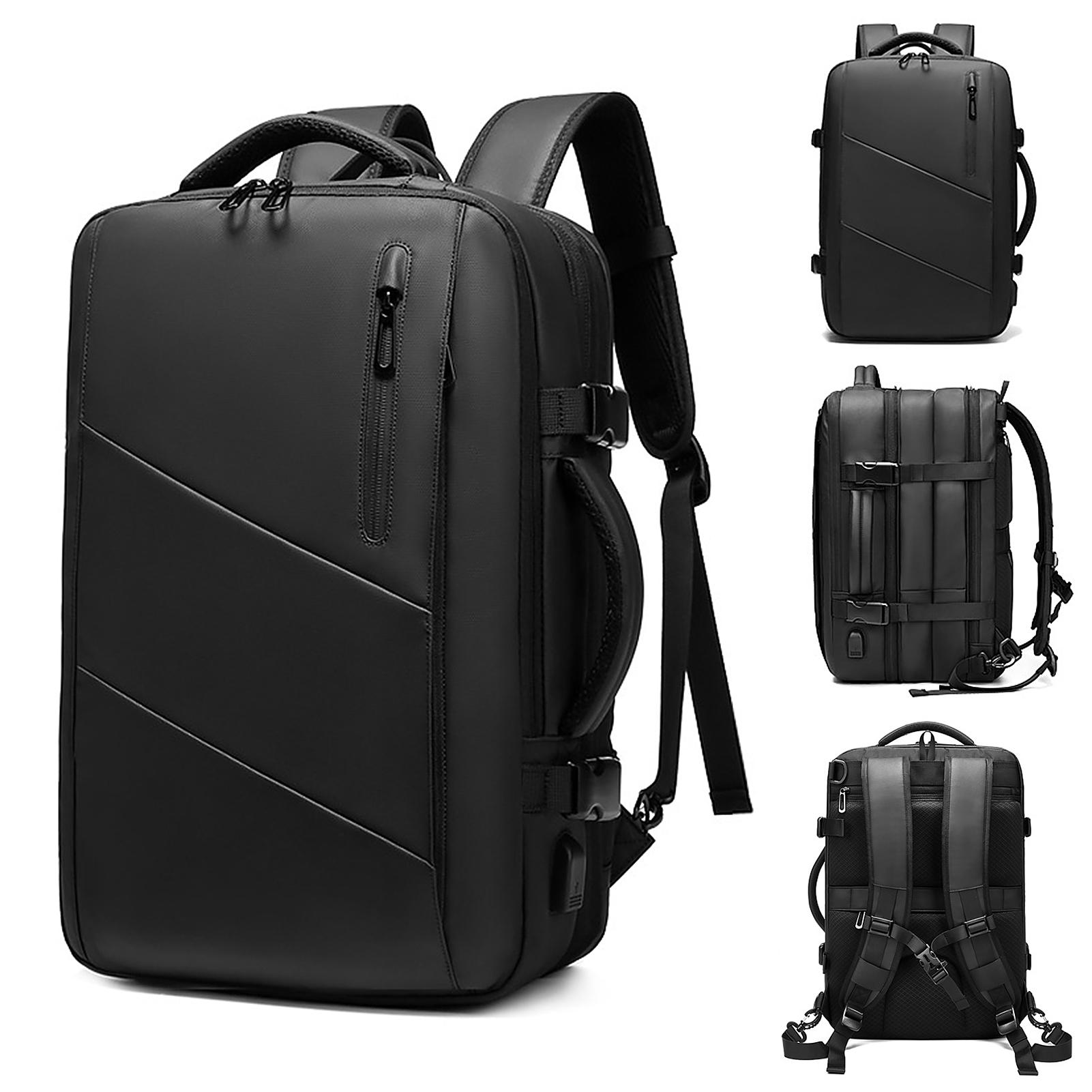 AL1023 39L Expandable Travel Backpack with USB Charging Port Water Resistant Convertible Carry-On Backpack Weekender Bag