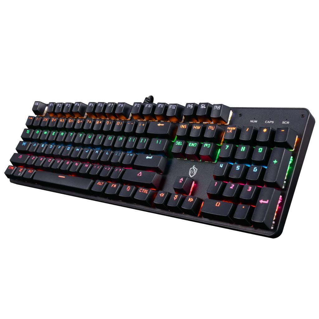 Mechanical Game Keyboard LED Backlit Wired Keyboard for Windows PC Black