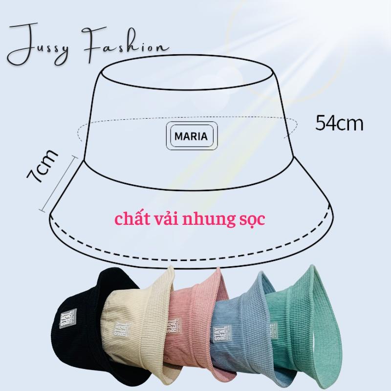 Nón Tai Bèo Nhung Gân Stay Real Jussy Fashion Phong Cách Mũ Bucket Chống Nắng Vành Cụp Unisex Hot Trend