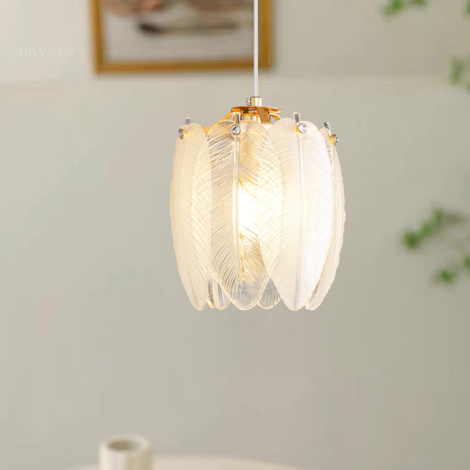 Feather Ceiling Light Fixture LED Pendant Lights Chandelier Decoration 3 Color Dimming Hanging Lamp for Club Hallway Office Loft Dining Room